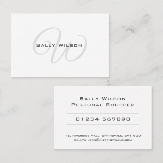 清潔で個人エレガントの買い物デザイン 名刺 (正面/裏面)