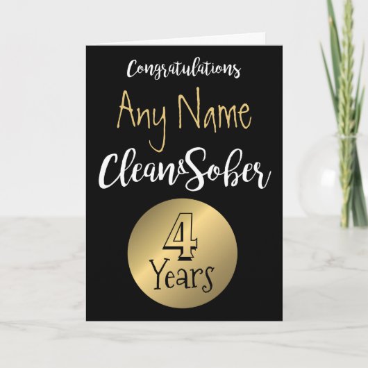 清潔で地味な回復12ステップ誕生日 カード (正面)