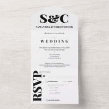 清潔で大胆なアンパサンドのモノグラム　ブラック＆ホワイト