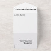 清潔で大胆なアンパサンドのモノグラム　ブラック＆ホワイト オールインワン招待状 (外側)