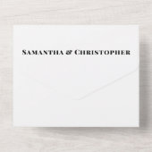 清潔で大胆なアンパサンドのモノグラム　ブラック＆ホワイト オールインワン招待状 (裏面)