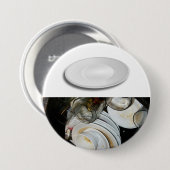 清潔で汚い食洗機皿のお知らせ 缶バッジ (正面&裏面)