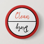 清潔で汚い食洗機皿のお知らせ 缶バッジ (正面)