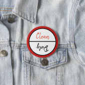 清潔で汚い食洗機皿のお知らせ 缶バッジ (インサイチュ)