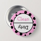 清潔で汚い食洗機皿のお知らせ 缶バッジ (正面&裏面)