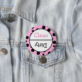 清潔で汚い食洗機皿のお知らせ 缶バッジ (インサイチュ)