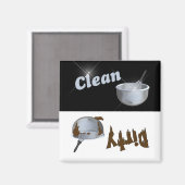 清潔で汚れたキッチンボウル食洗機磁石 マグネット (正面/裏面)