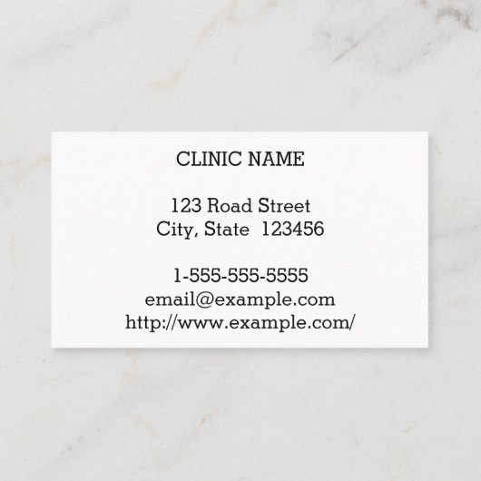 清潔で質素な歯科外科医の名刺 名刺 (裏面)