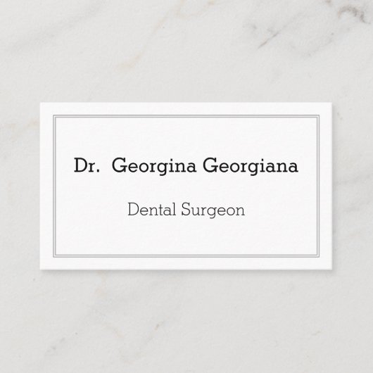 清潔で質素な歯科外科医の名刺 名刺 (正面)