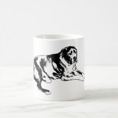 清潔なインクで描かれた不動の仔犬 コーヒーマグカップ (中央)