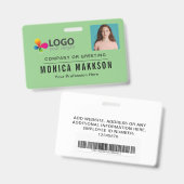 清潔なオフィス 社員 ロゴ入り ID バッジを追加 バッジ (正面＆裏面)