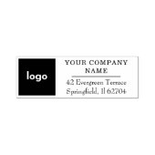 清潔なカスタムロゴ | 現代のビジネス返送先住所 セルフインキングスタンプ (デザイン)