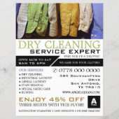 清潔なシャツ、ドライクリーニング、クリーニング広告 チラシ (正面)