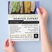 清潔なシャツ、ドライクリーニング、クリーニング広告 チラシ (手)