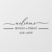 清潔なシンプルなウェルカムスクリプト 日時 ウィンドウサイン (シート)