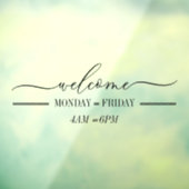 清潔なシンプルなウェルカムスクリプト 日時 ウィンドウサイン (シート3)