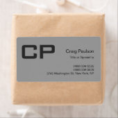 清潔なシンプルグレー モノグラム モダンビジネス ラベル (インサイチュ)