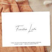 清潔なシンプルタイポグラフィー ブラック&ホワイトの結婚式 セーブザデート