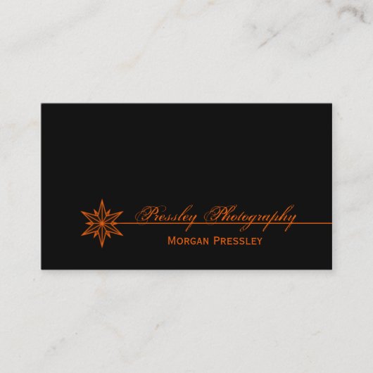 清潔なスターバスト名刺、オレンジ 名刺 (正面)