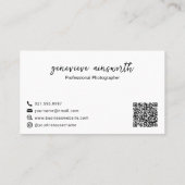 清潔なブラック＆ホワイトのQRコード モダン ロイヤリティカード (裏面)