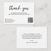 清潔なブラック&ホワイトのQRコード モダン 割引カード (正面/裏面)