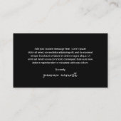 清潔なブラック モダン 割引カード (裏面)