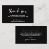 清潔なブラック モダン 割引カード (正面/裏面)