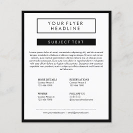 清潔なミニマルなソーシャルメディアラグジュアリー ブラック＆ホワイト チラシ