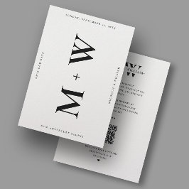 清潔なミニマル ウェディング モノグラム 白 現代的なデザイン セーブザデート