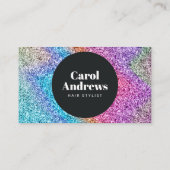 清潔なレインボーグリッターのホログラフィックヘアサロン 名刺 (裏面)