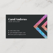 清潔なレインボーグリッターのホログラフィックヘアサロン 名刺 (正面)