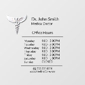 清潔な白の医療用ケドゥケウス営業時間 ウィンドウサイン (シート)