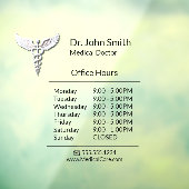 清潔な白の医療用ケドゥケウス営業時間 ウィンドウサイン (シート3)