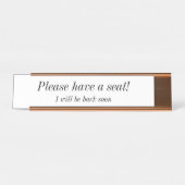 清潔エレガントで「座って！」 デスクネームプレート (正面)