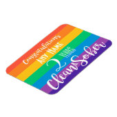 清潔パーソナライズされたで地味なカードレインボーlgbt マグネット (左側)