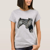 清潔感のある横顔の黒い馬の頭 Tシャツ (正面)
