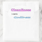 清潔感は信心深さの隣にある 楕円形シール (バッグ)