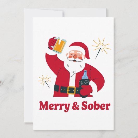 清醒のサンタ+断酒のクリスマス+Xmas+清酒 招待状 (正面)