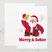清醒のサンタ+断酒のクリスマス+Xmas+清酒 招待状 (正面/裏面)