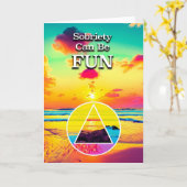 清醒也可以很有趣 美國匿名戒酒會宣傳語 日出海灘汽車 カード (黄色い花)
