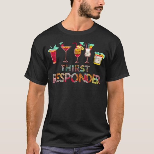渇き応答者バルテンダーおもしろいミキソリ Tシャツ (正面)
