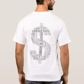 渇望を感じる...金銭への渇望を Tシャツ (裏面)
