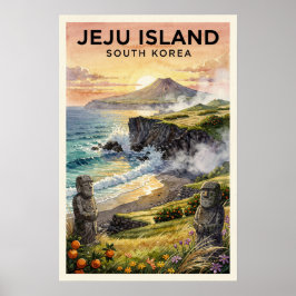 済州島 韓国 ビンテージ旅行 ポスター
