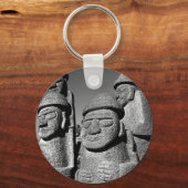 済州石祖父像ハルバンBW キーホルダー (正面)