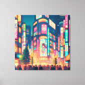 渋谷のネオンドリーム キャンバスプリント (正面)