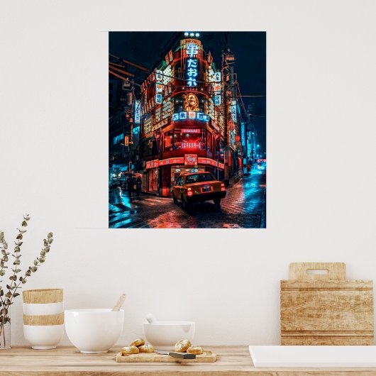 渋谷の居酒屋とタクシー2Lサイズ  ポスター (キッチン)