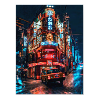渋谷の居酒屋とタクシーMサイズ フォトプリント