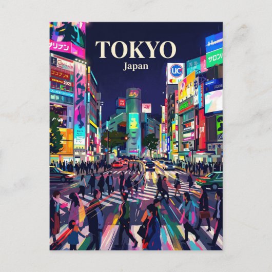 渋谷スクランブル交差点 日本 ポストカード (正面)
