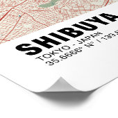 渋谷地図ポスター – 東京スタイリッシュ地カラフル図 ポスター (角)