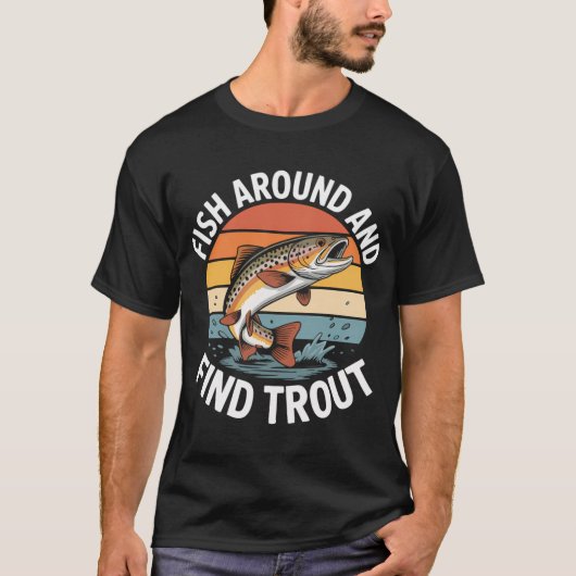 渓流でトラウトを探そう Tシャツ (正面)